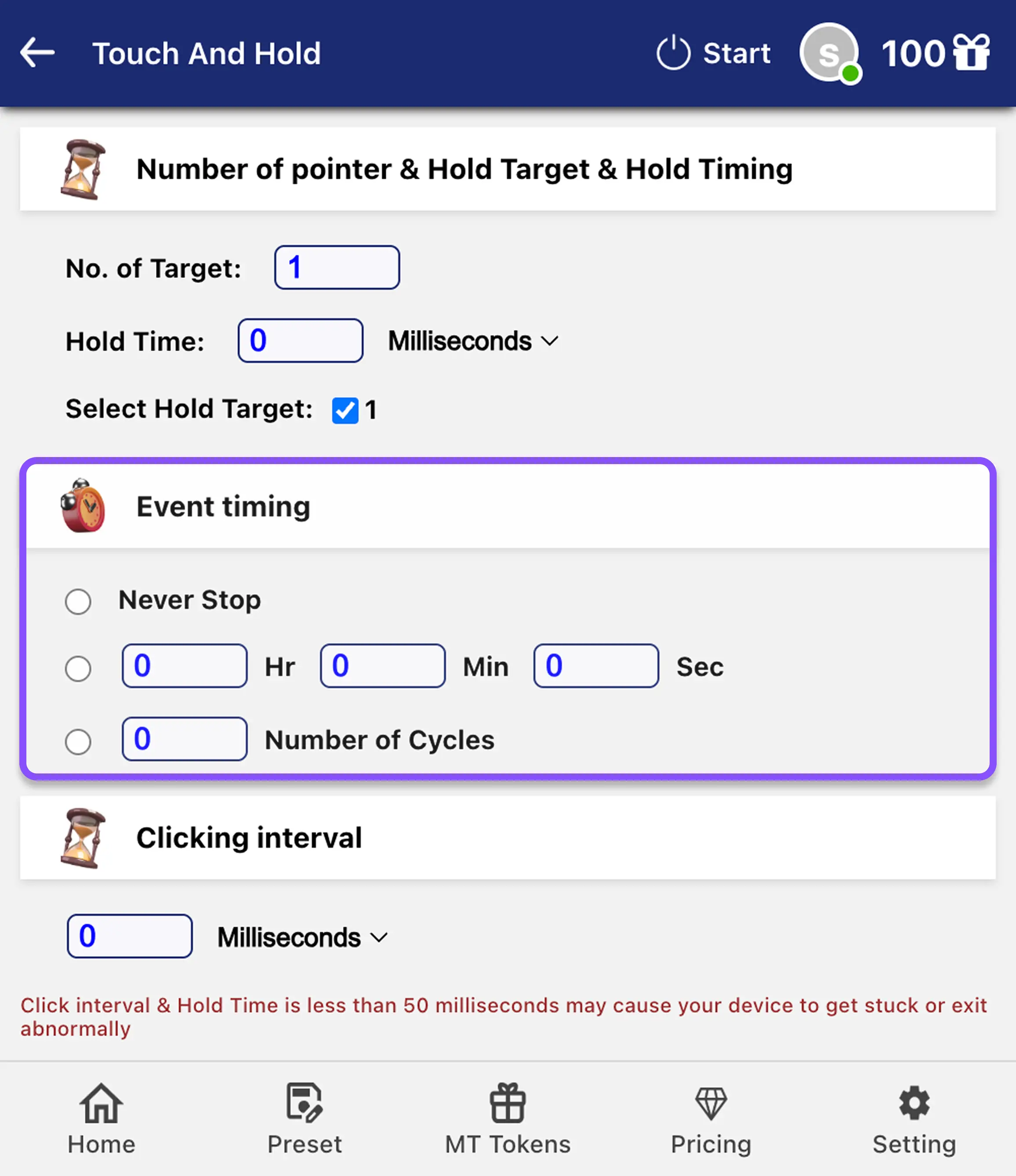 Step 2: Select Event Timing